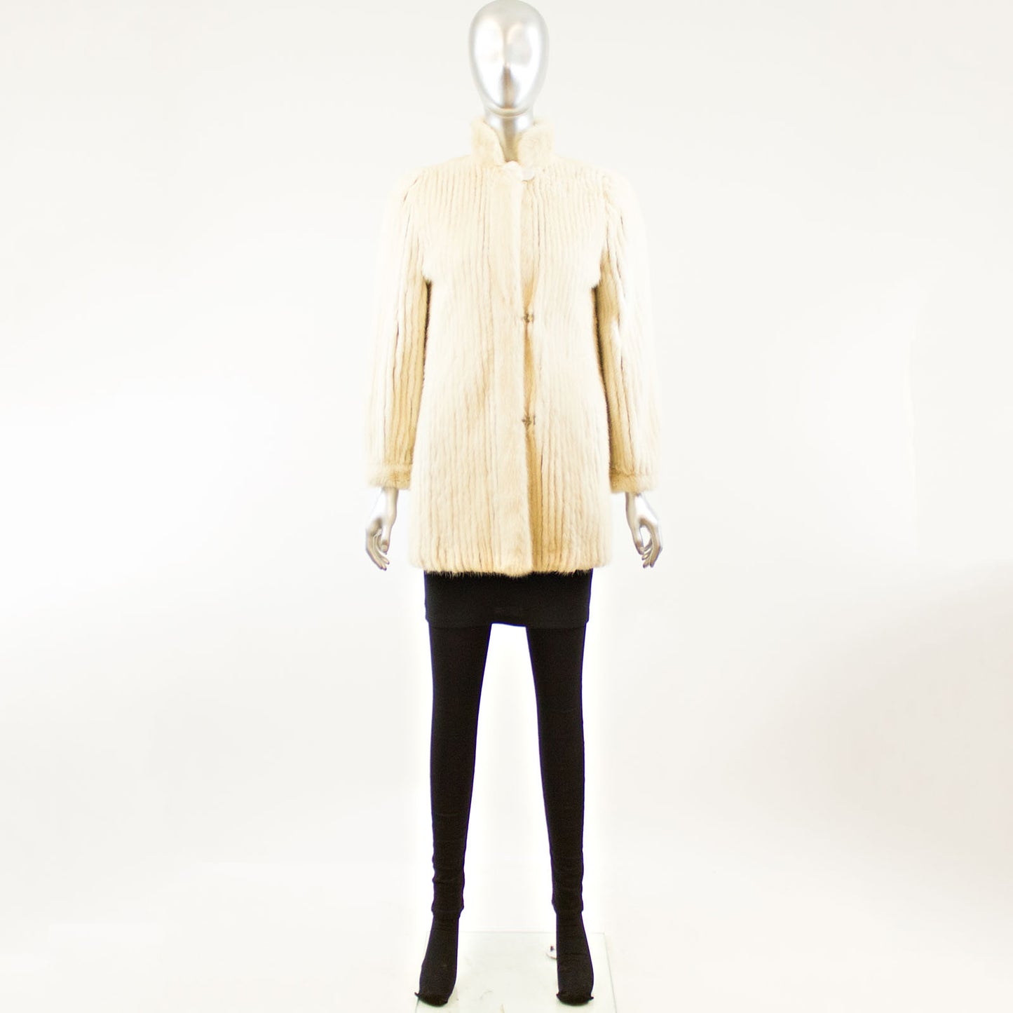 Cream Corded Mink Jacket - Size S ( Vintage Furs)