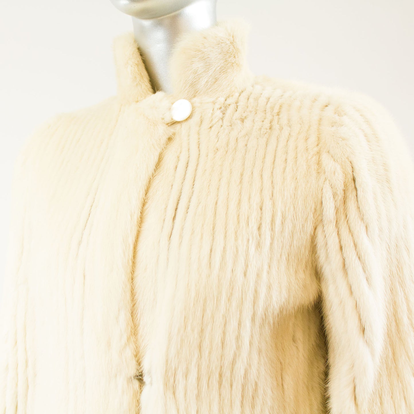 Cream Corded Mink Jacket - Size S ( Vintage Furs)