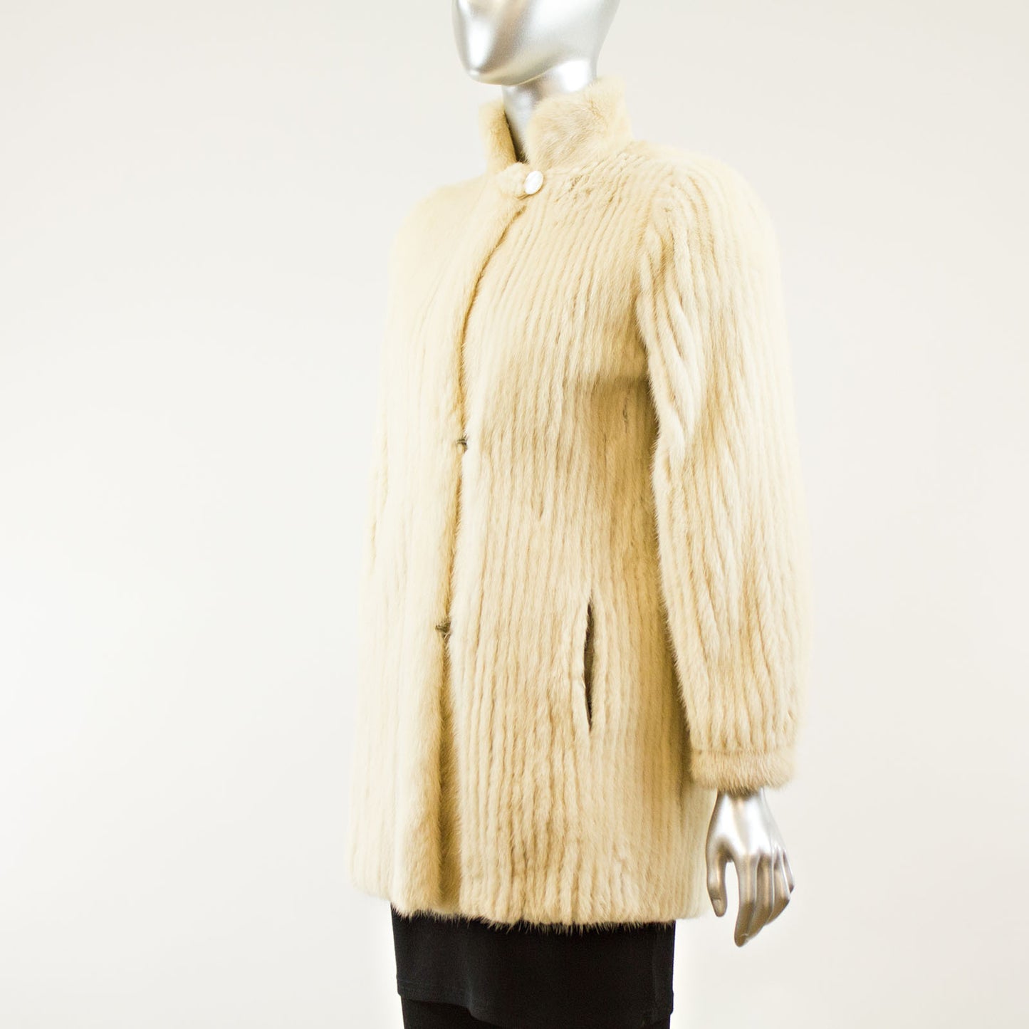 Cream Corded Mink Jacket - Size S ( Vintage Furs)