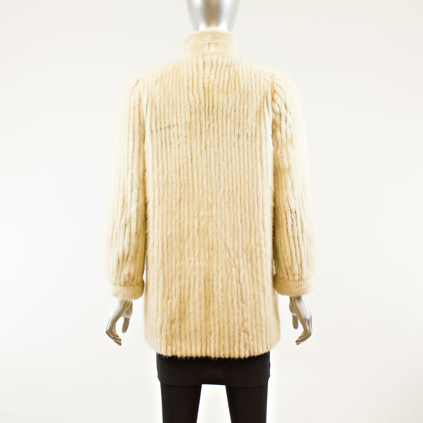 Cream Corded Mink Jacket - Size S ( Vintage Furs)