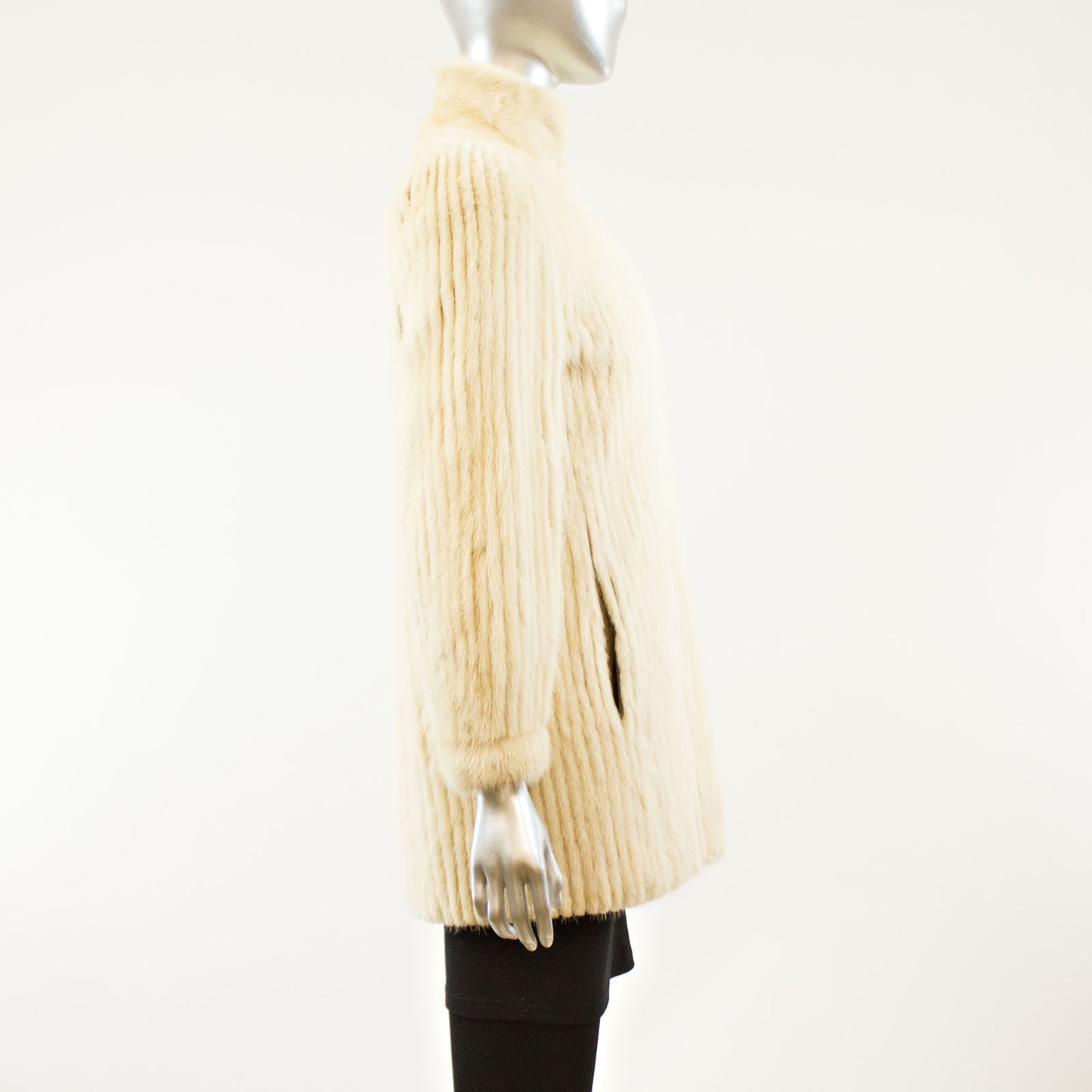 Cream Corded Mink Jacket - Size S ( Vintage Furs)