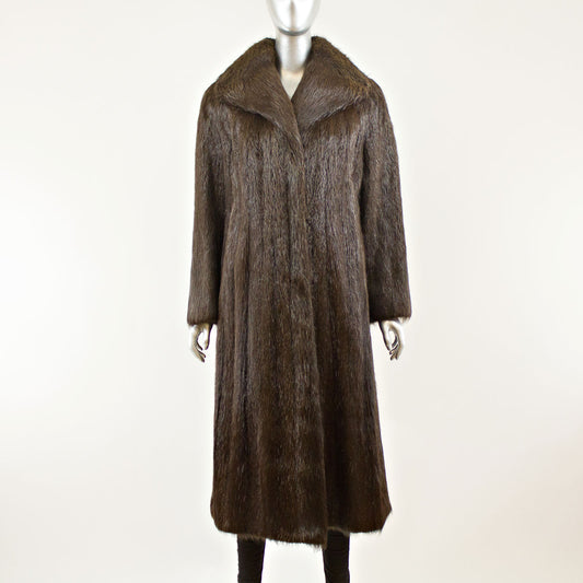 Dark Brown Nutria Coat - Size M