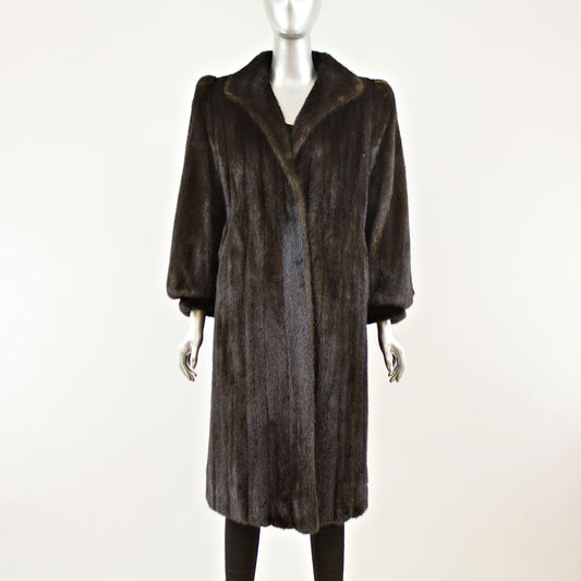 Dark Mahogany Mink Coat - Size M