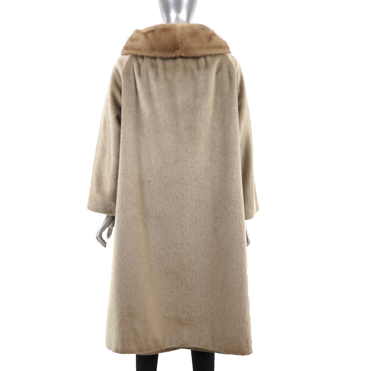 Faux Fur Coat with Mink Collar- Size XXL-XXXL