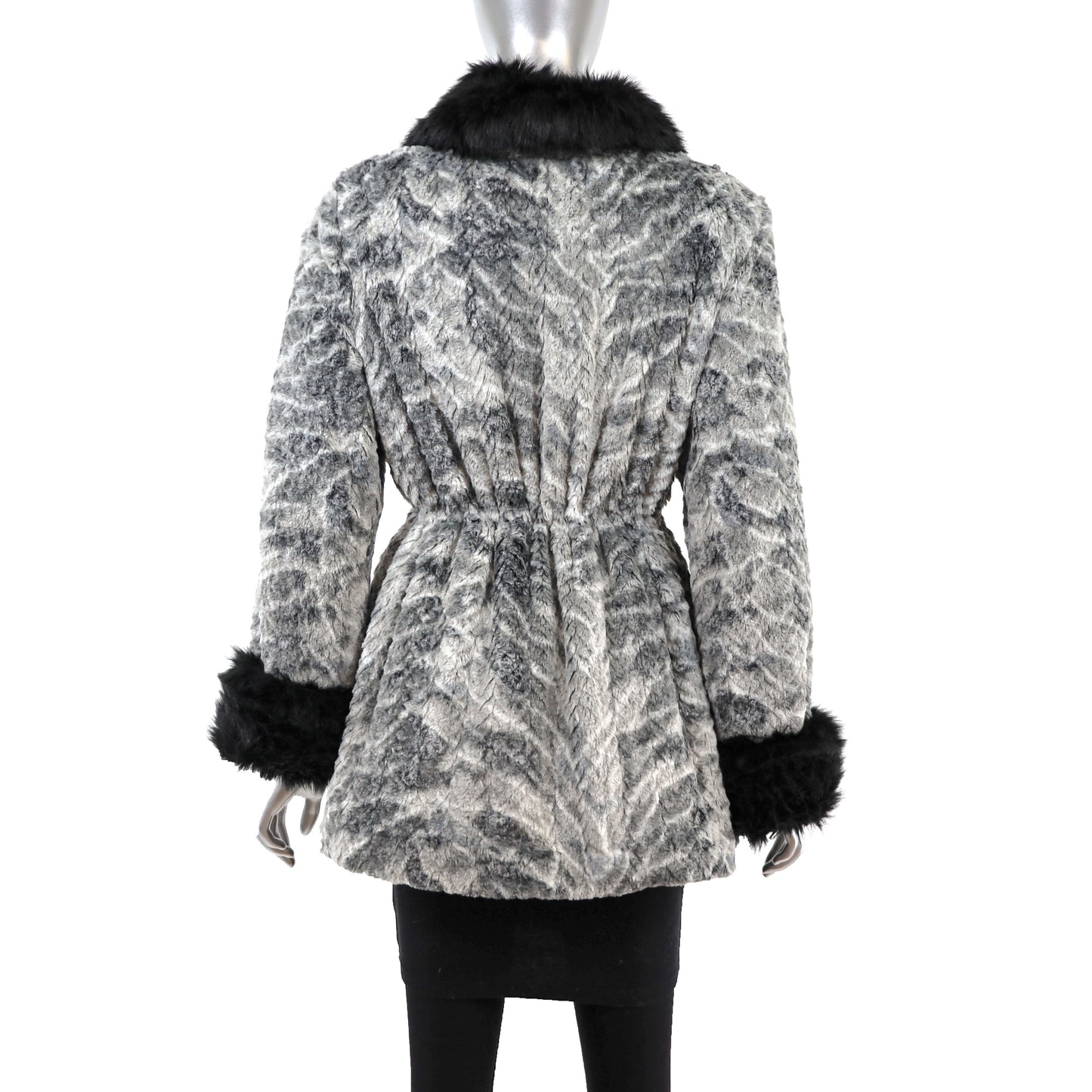 Dennis Basso Gray Faux Fur Coat- Size M