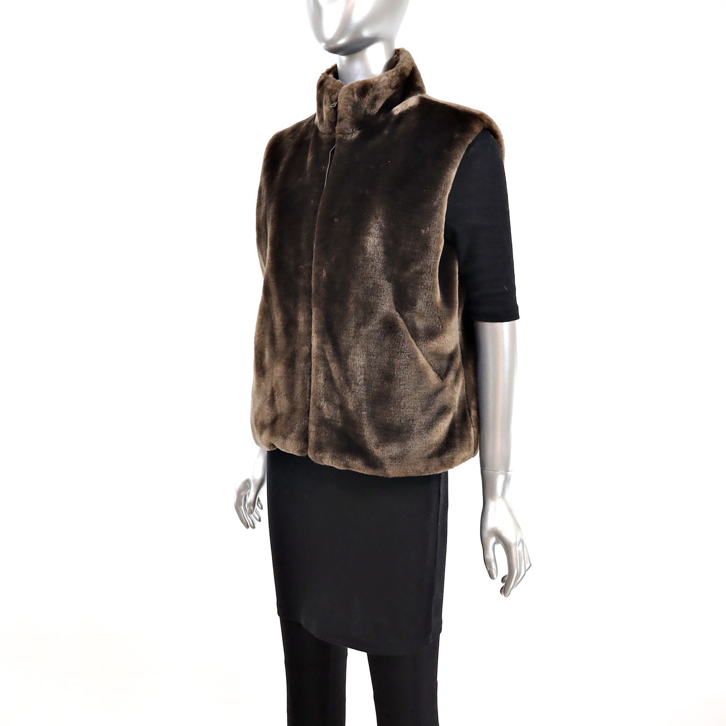 Faux Fur Vest- Size M