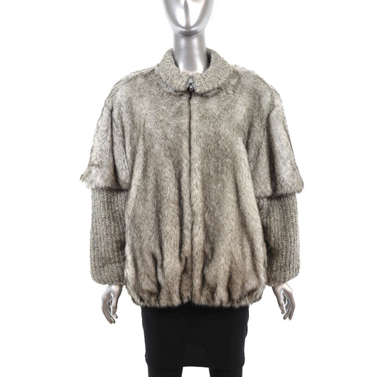 Faux Fur Jacket- Size L