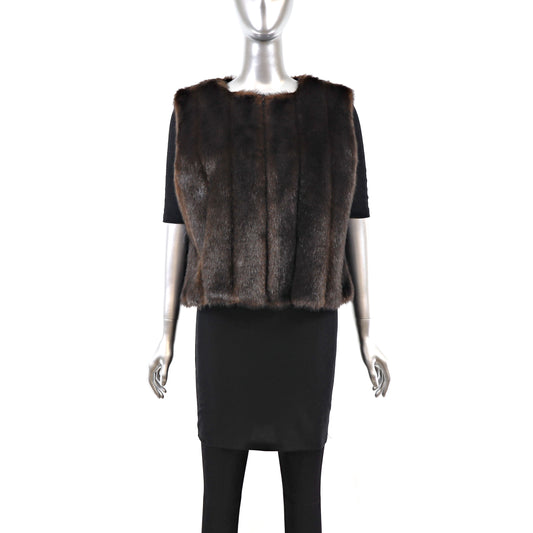 Brown Faux Fur Vest- Size M