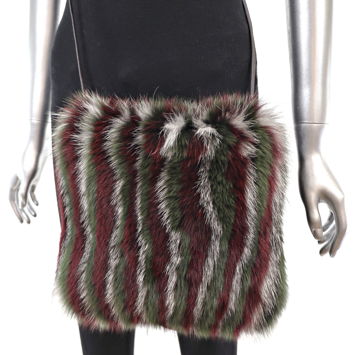 Dyed Multicolor Fox Shoulder Bag- One Size