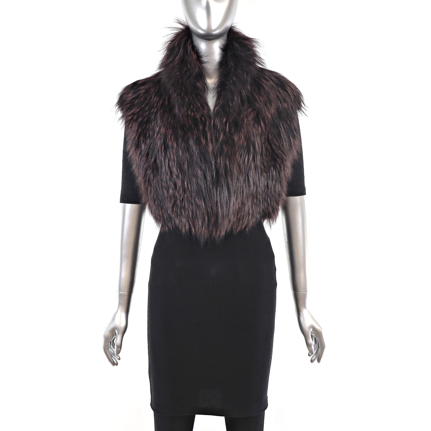 Burgundy Isaac Mizrahi Burgundy Fox Feathered Vest- Size XS-S