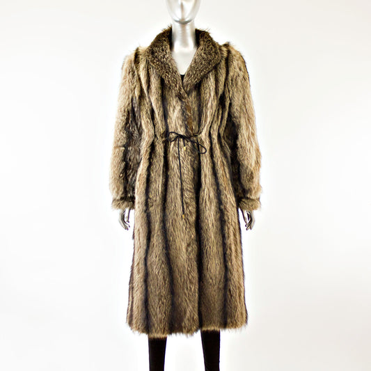 Full Length Raccoon Coat - Size S