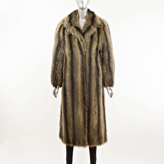 Full Length Raccoon Coat- Size M