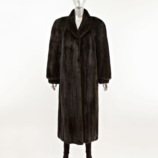 Full Length Black Mink Coat- Size L