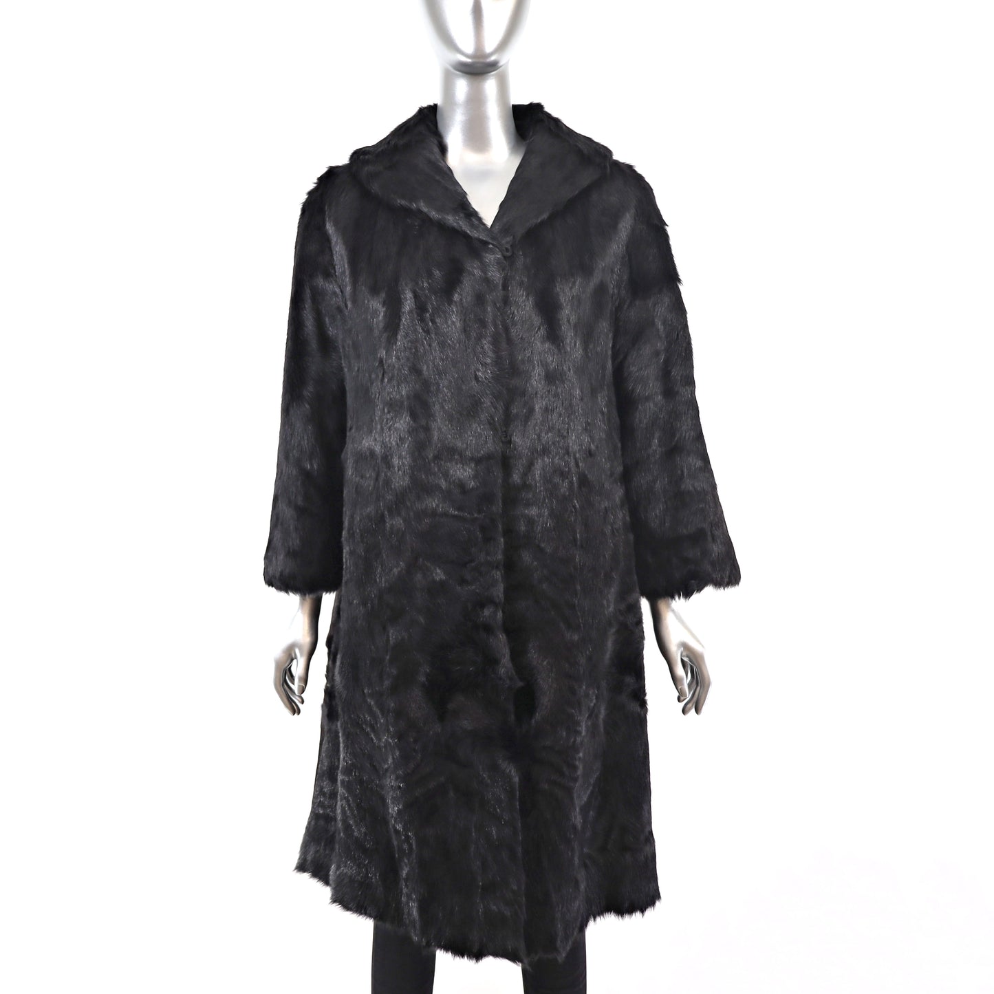 Black Goat Skin Coat- Size M