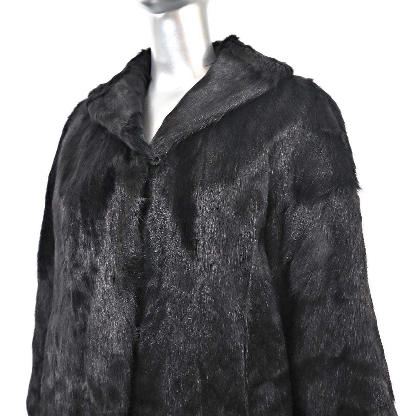 Black Goat Skin Coat- Size M