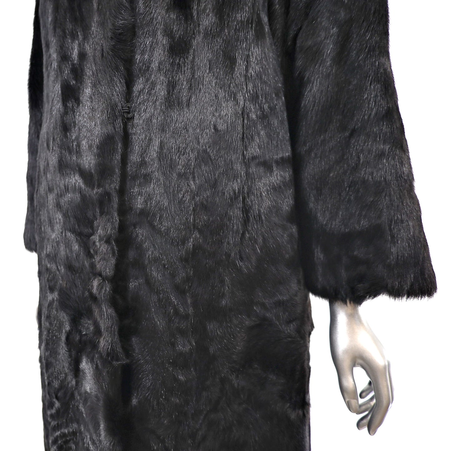 Black Goat Skin Coat- Size M