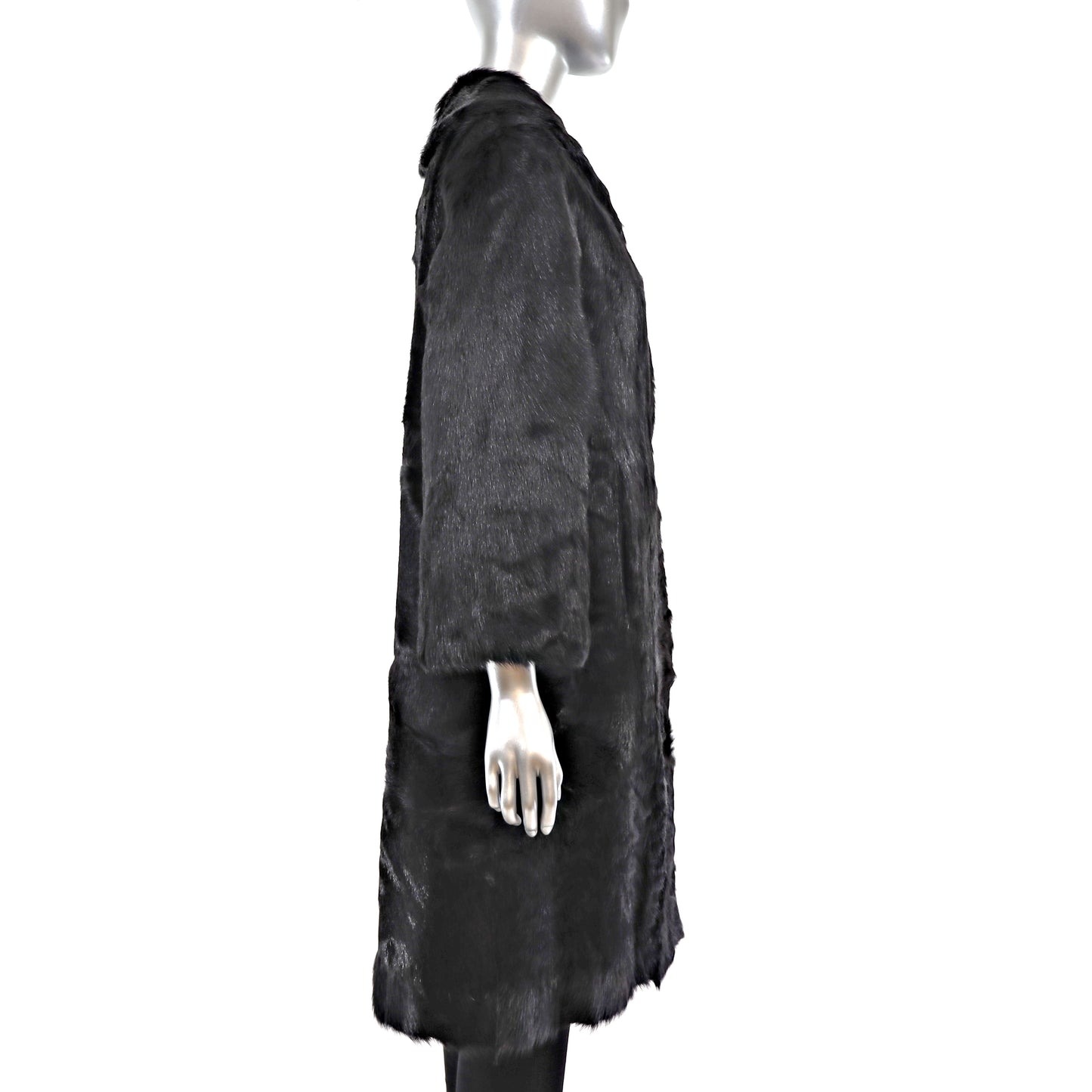 Black Goat Skin Coat- Size M