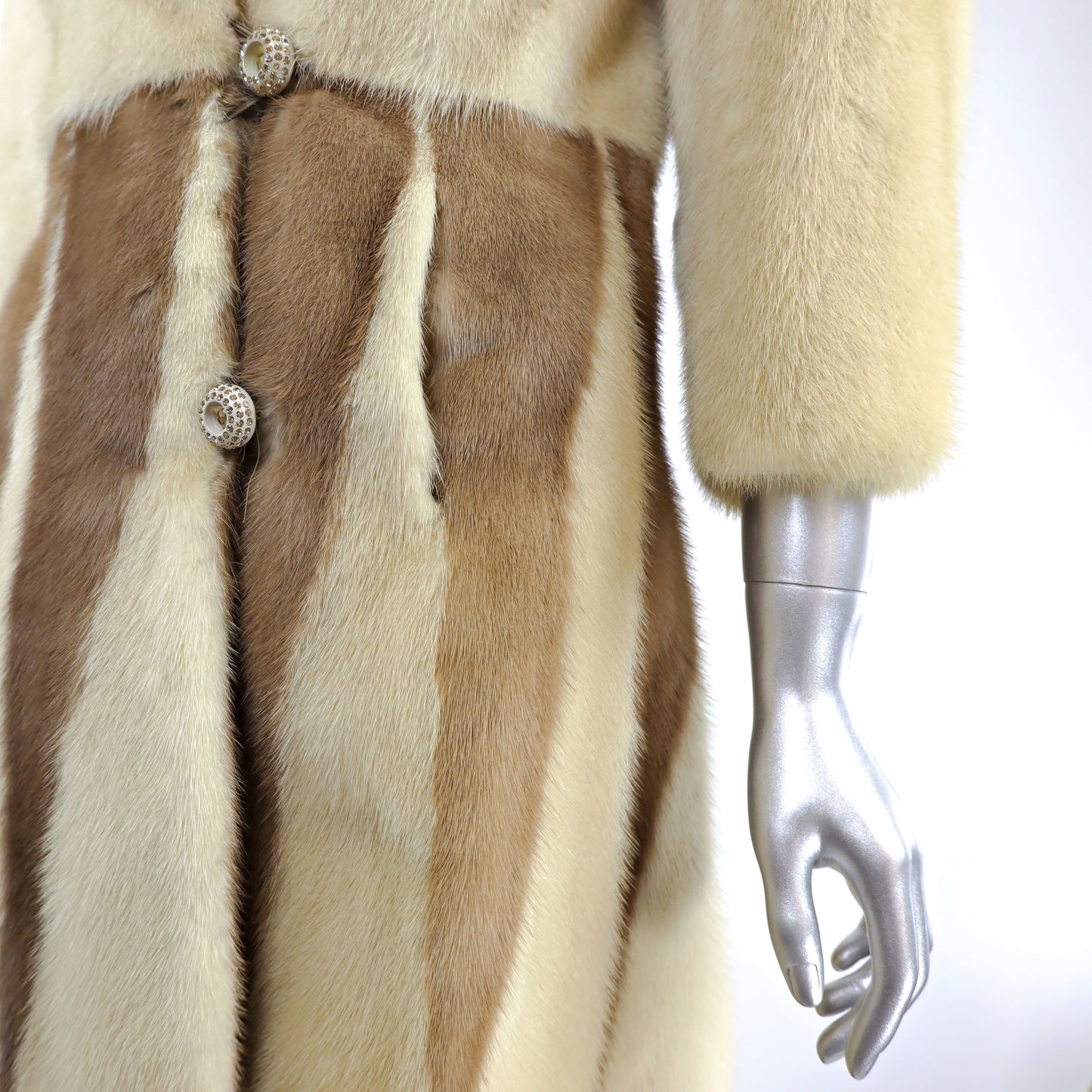 Tourmaline Mink Coat with Design- Size S