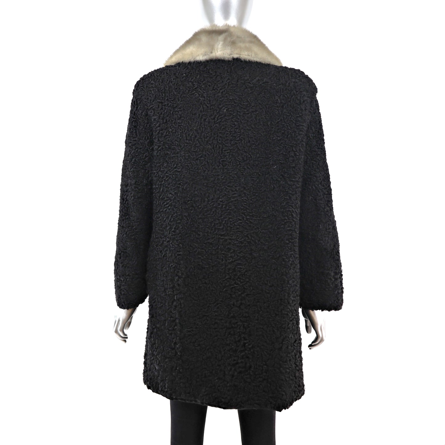 Persian Lamb Coat with Mink Collar- Size M