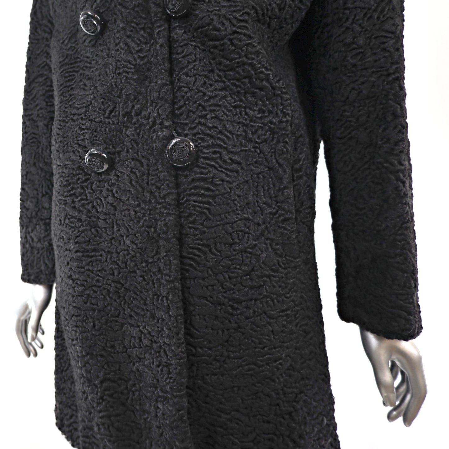 Persian Lamb Coat with Mink Collar- Size M-L