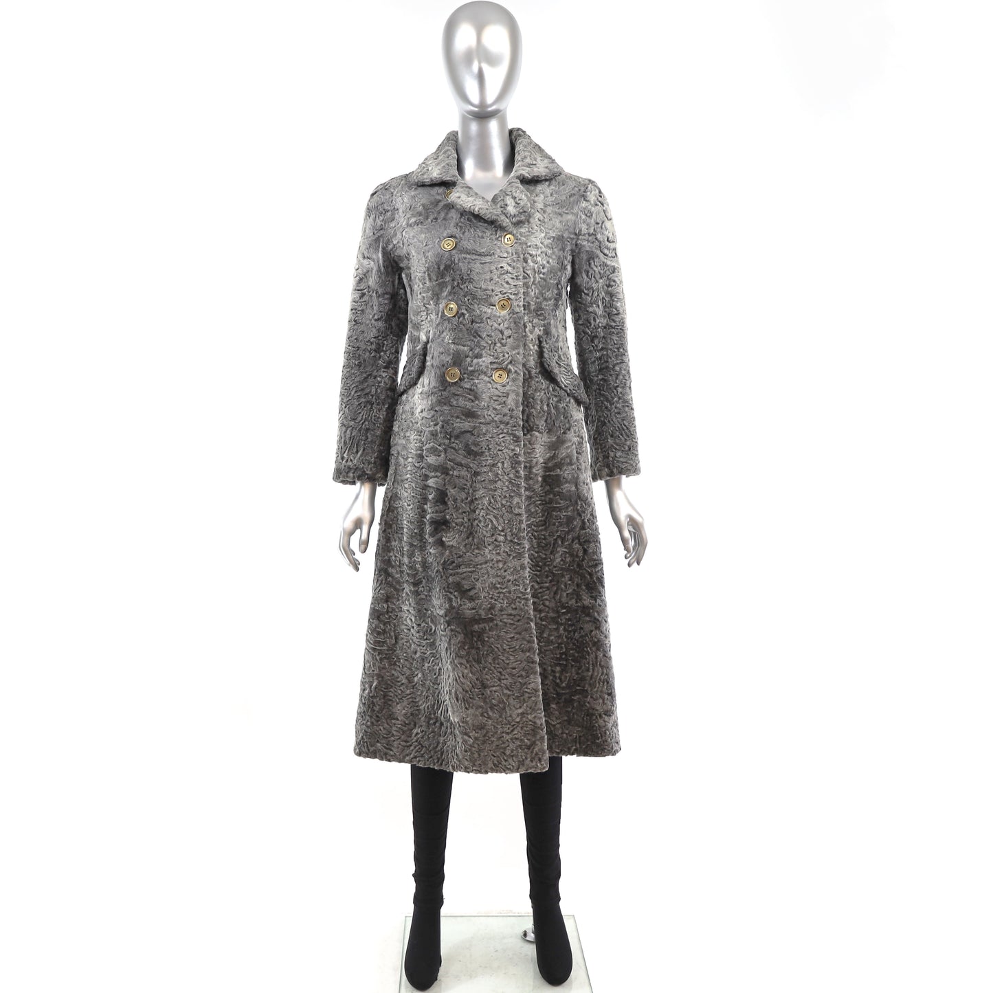 Isaac Mizrahi Grey Persian Lamb Coat- Size XS