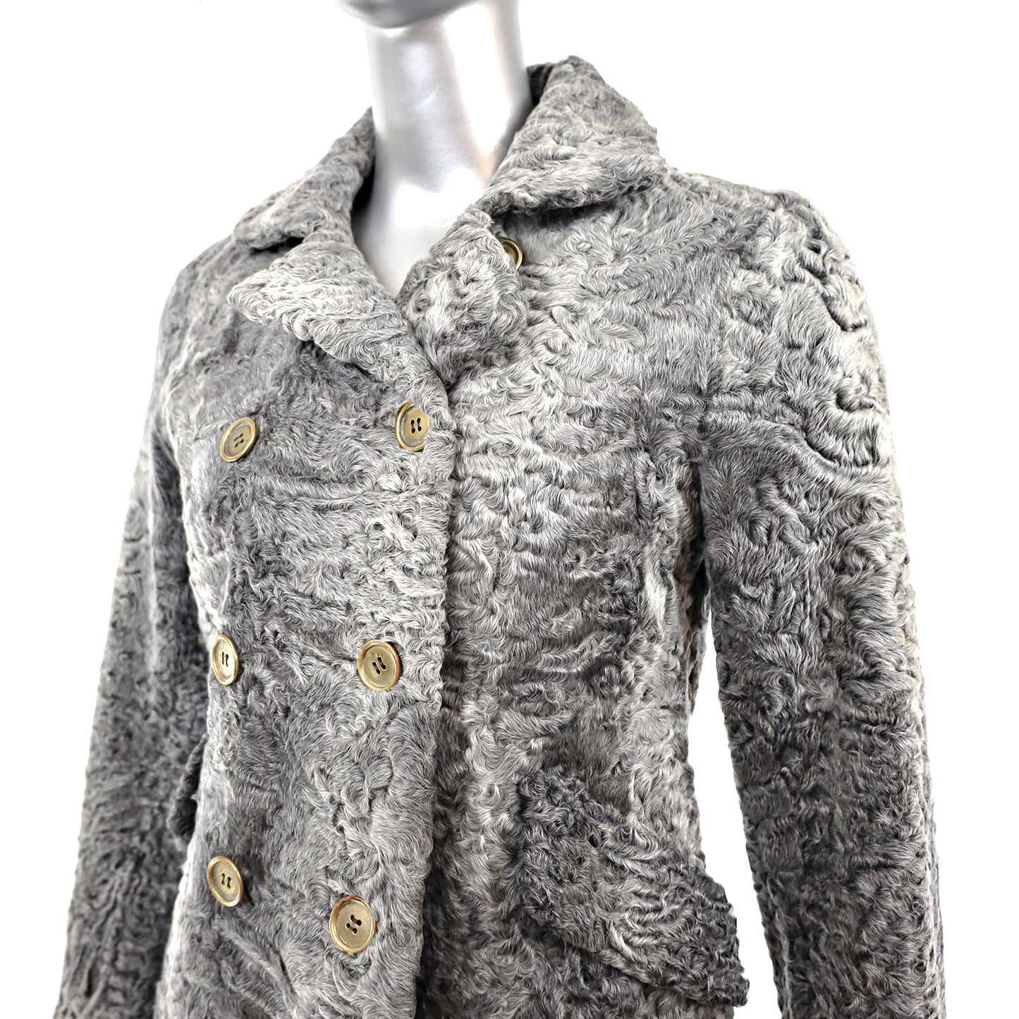 Isaac Mizrahi Grey Persian Lamb Coat- Size XS