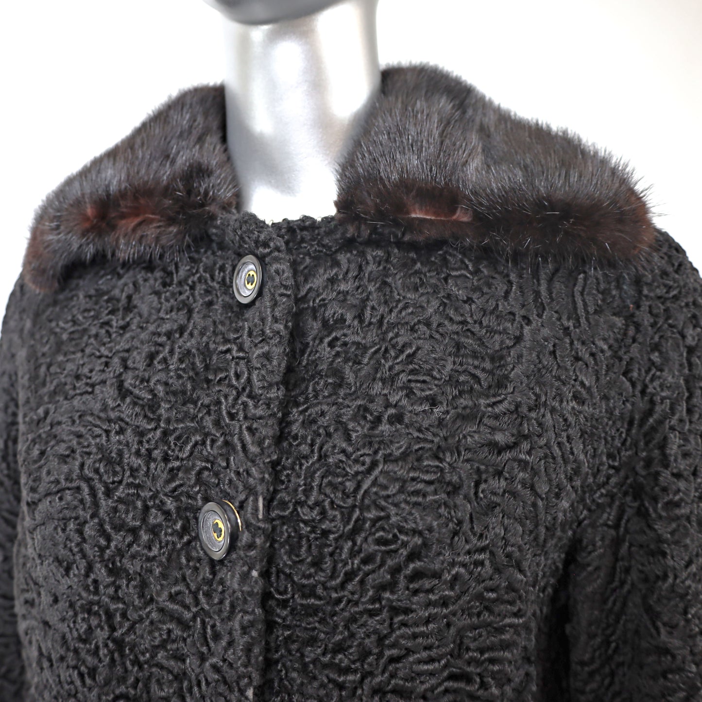 Persian Lamb Jacket with Mink Collar- Size S-M