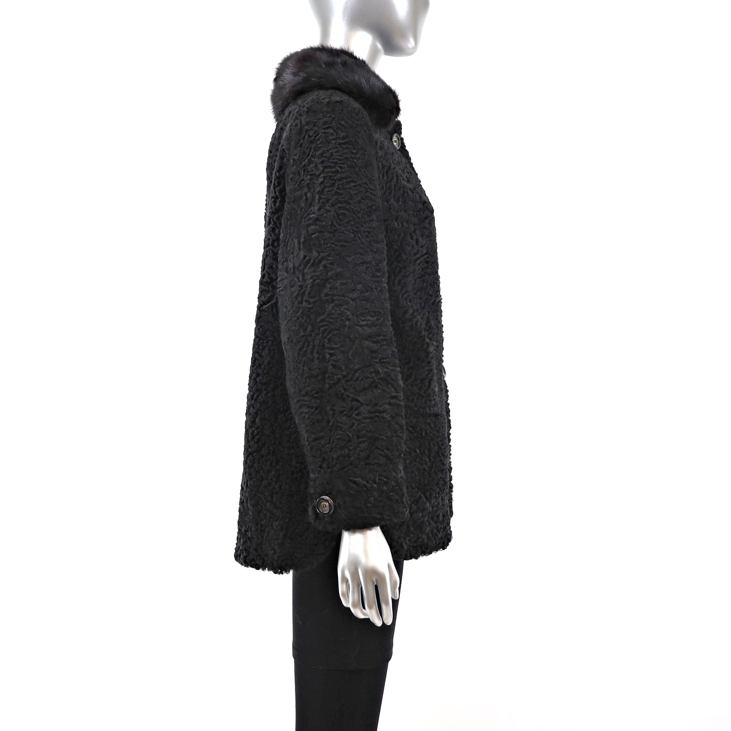 Persian Lamb Jacket with Mink Collar- Size S-M