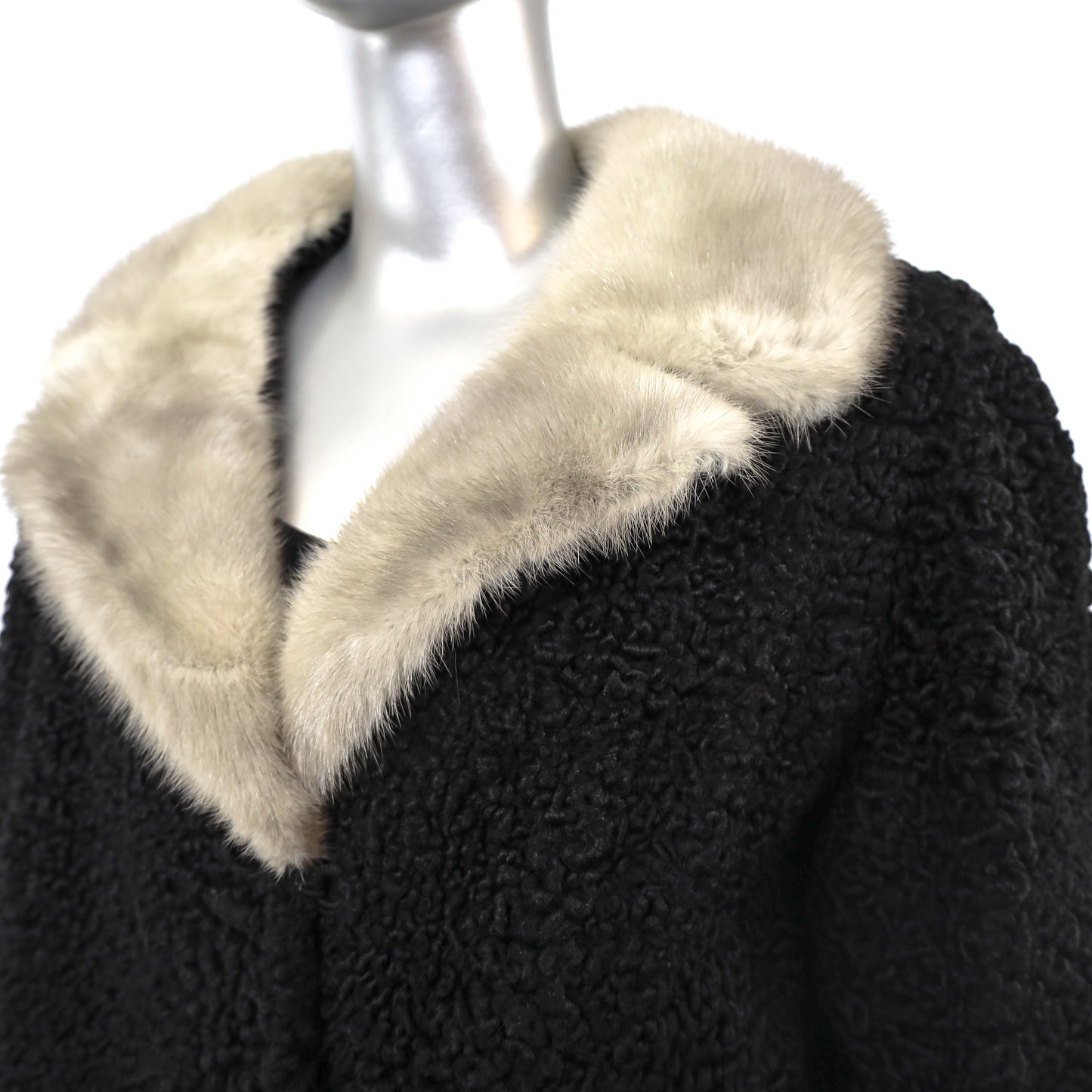 Persian Lamb Jacket with Mink Collar- Size M