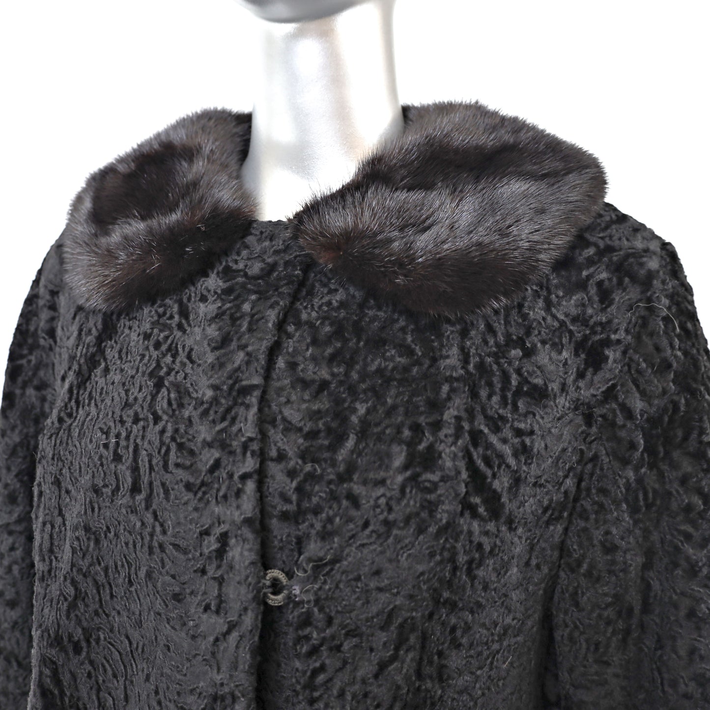 Neiman Marcus Persian Lamb Jacket with Mink Collar- Size M