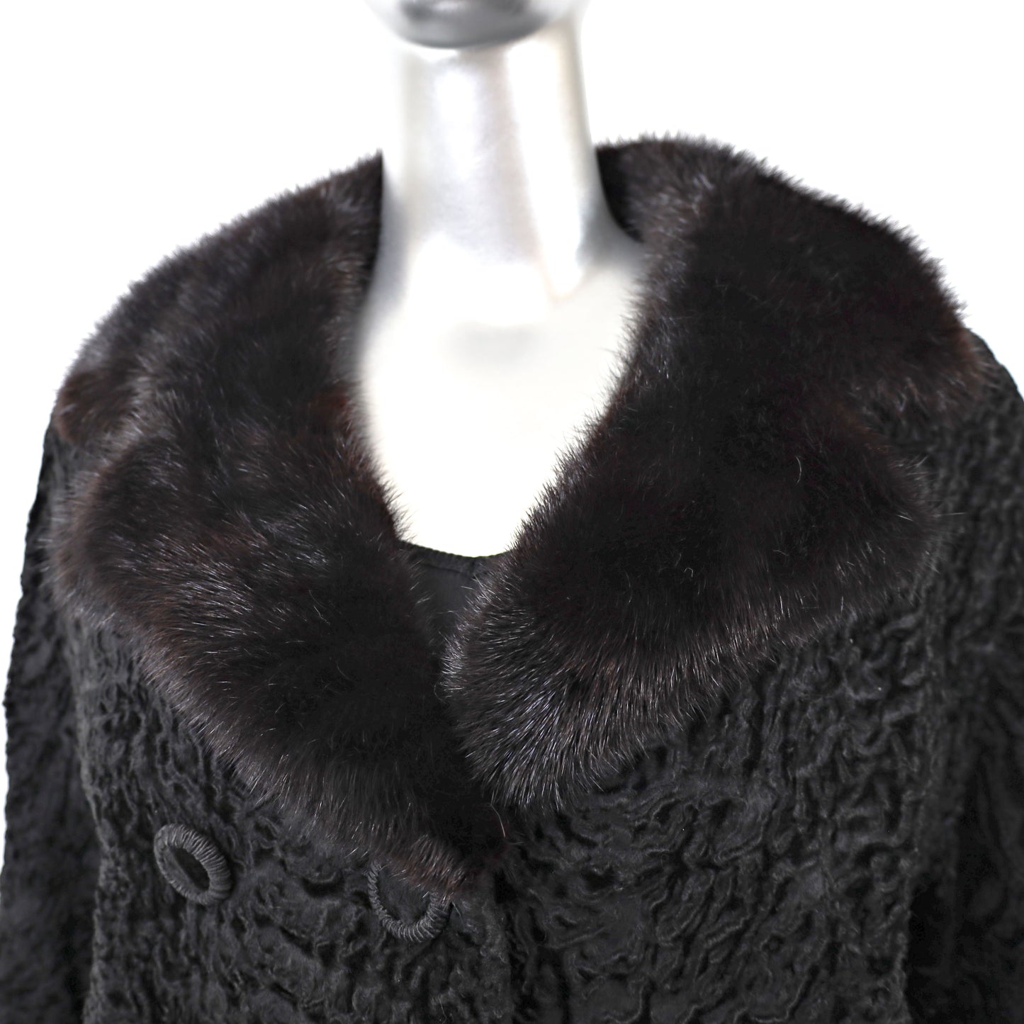 Lamb Jacket with Mink Collar- Size M