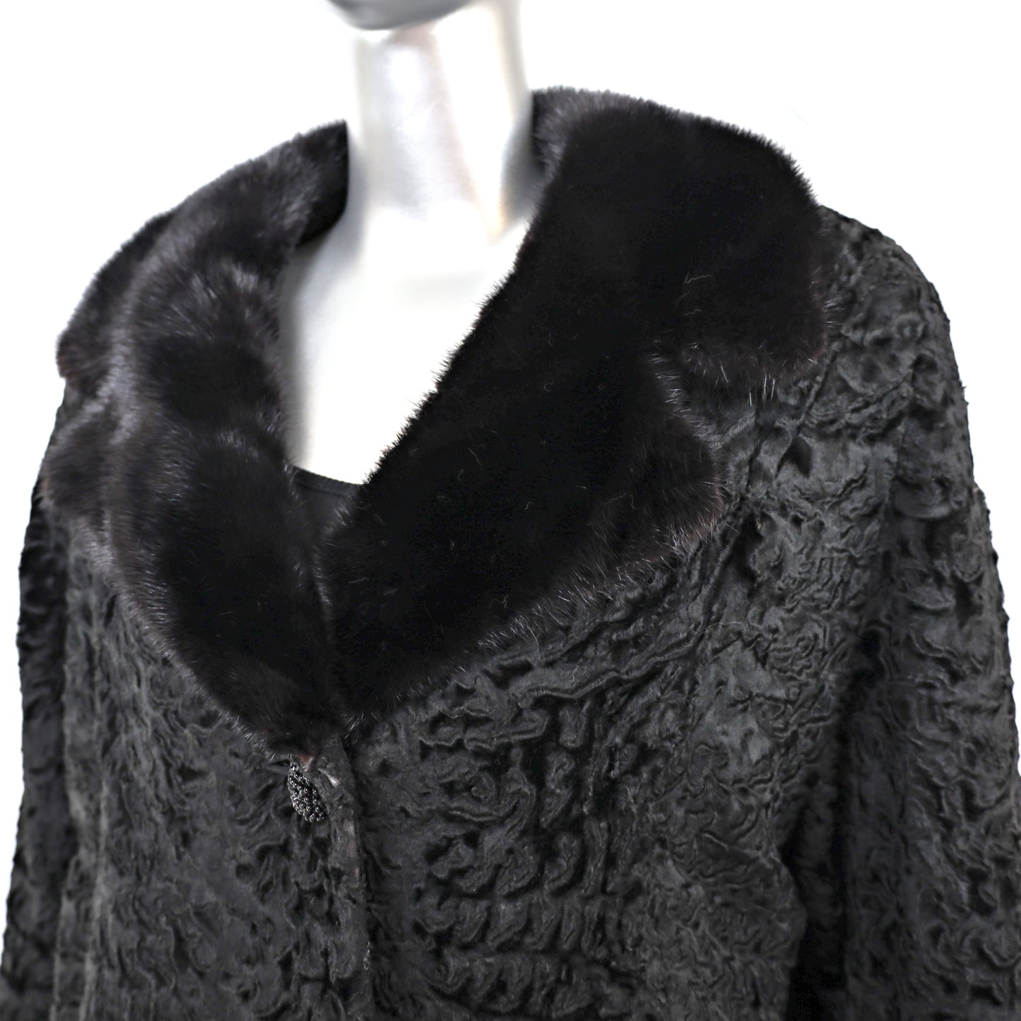 Persian Lamb Jacket with Mink Collar- Size XL