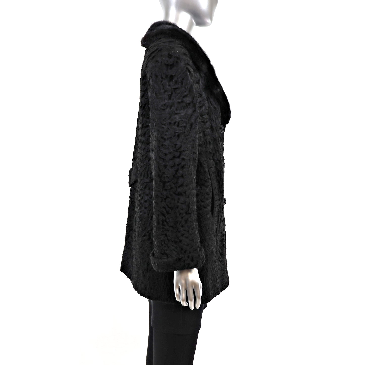 Persian Lamb Jacket with Mink Collar- Size XL