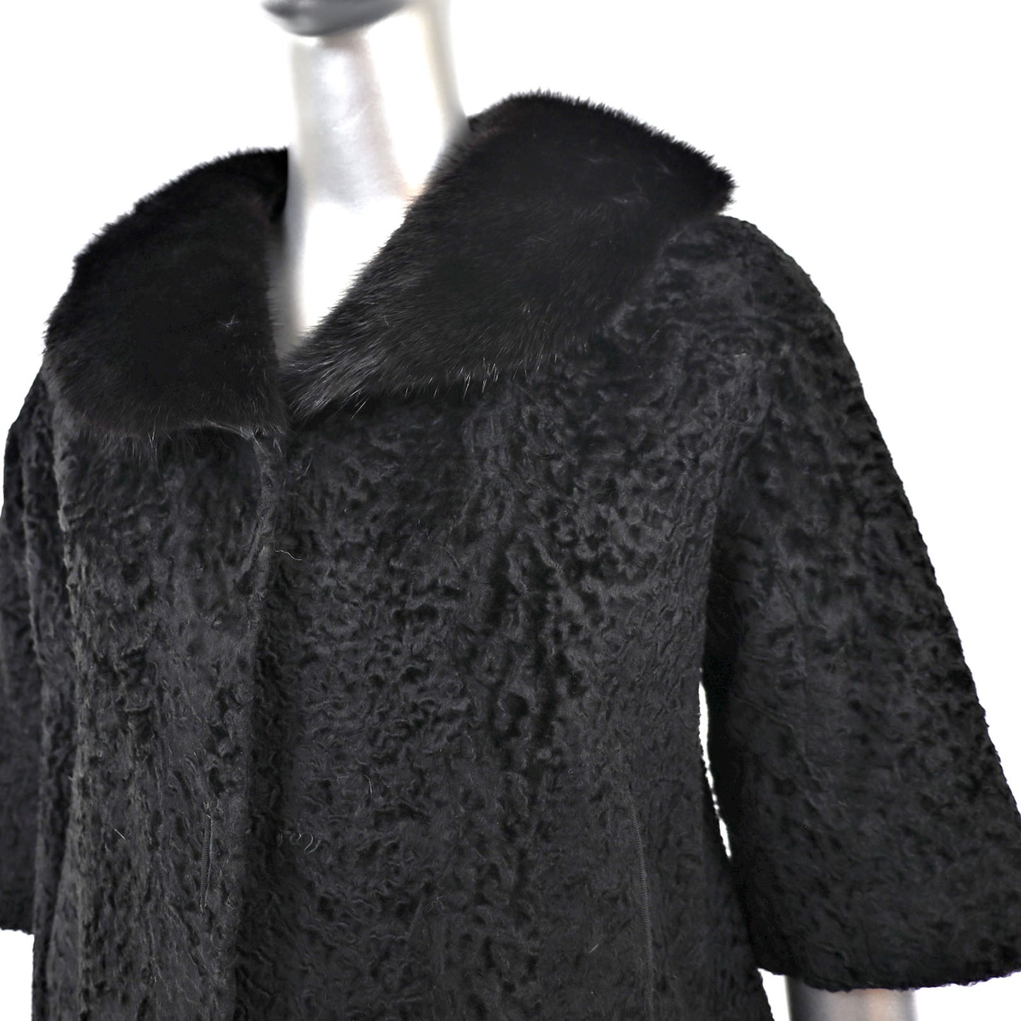 Lamb Jacket with Mink Collar- Size M