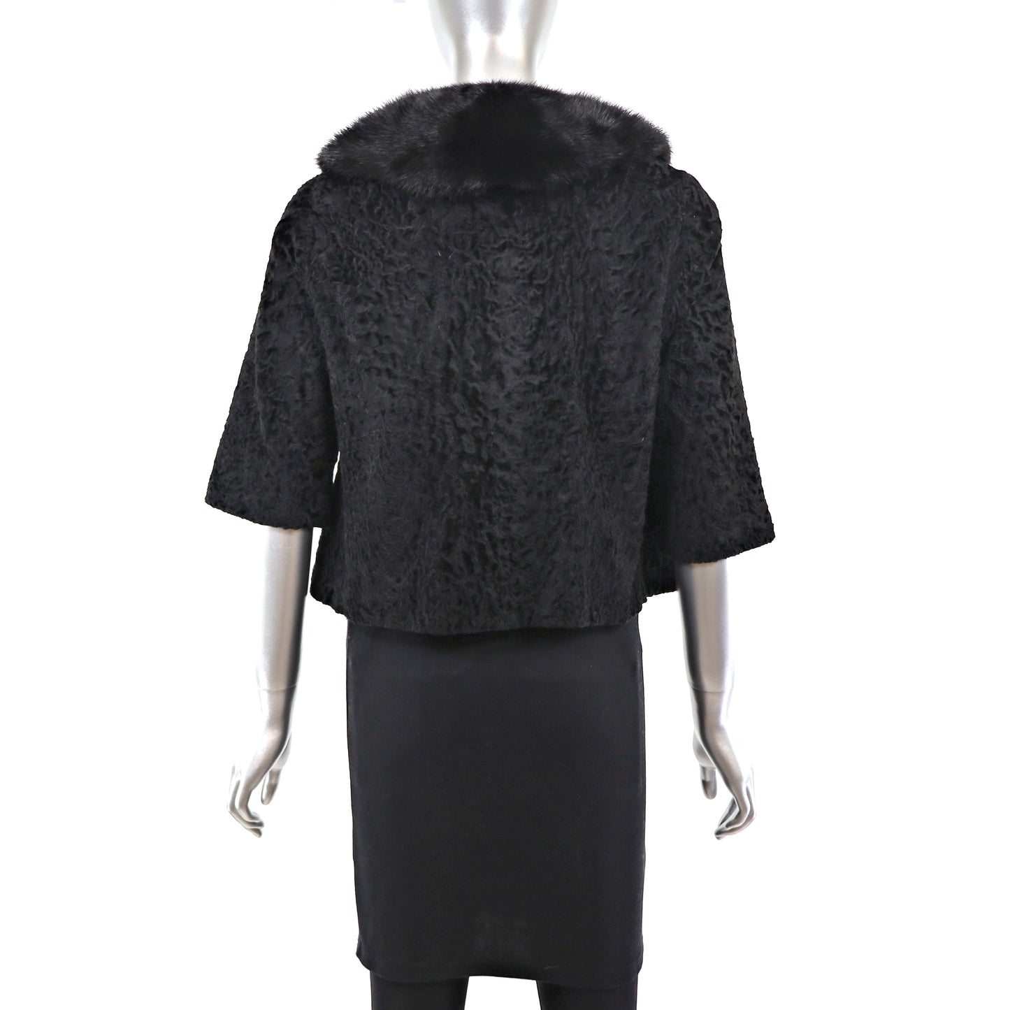 Lamb Jacket with Mink Collar- Size M