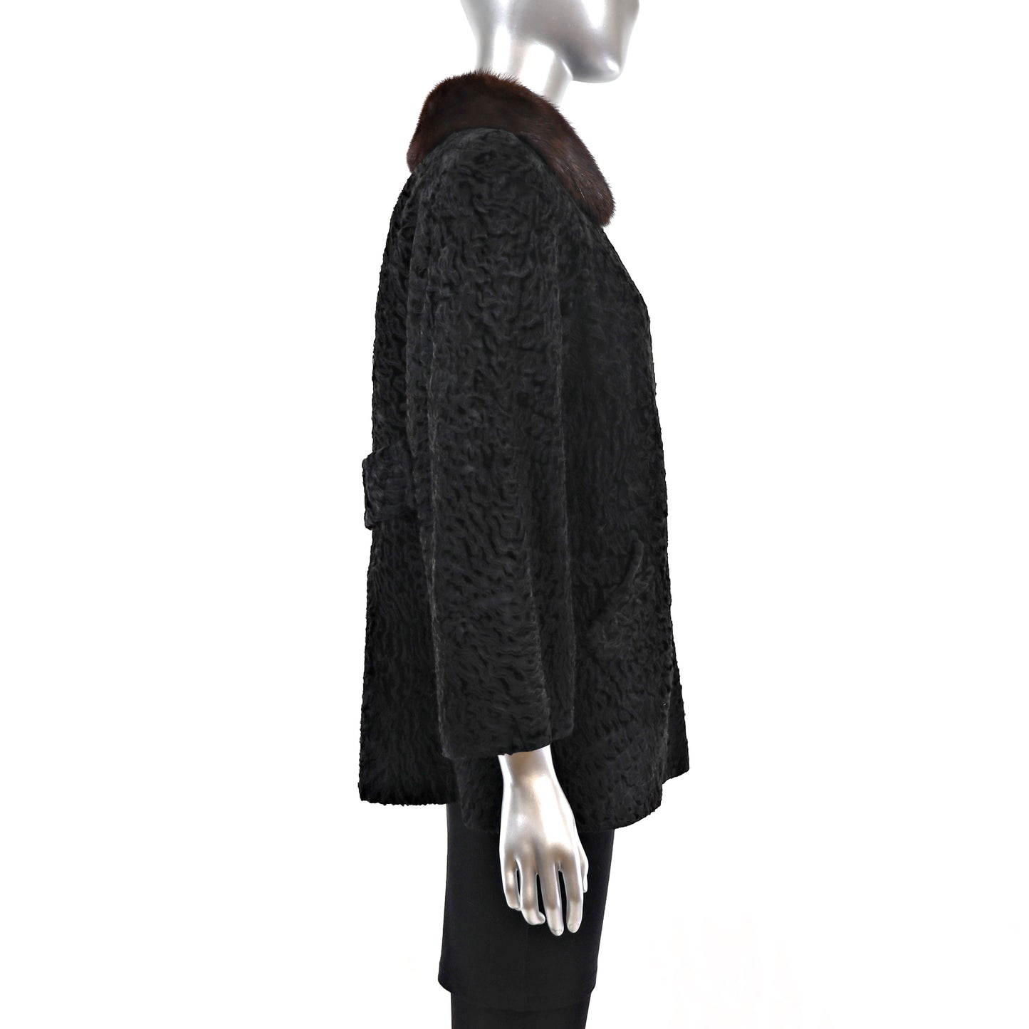 Lamb Jacket with Mink Collar- Size M