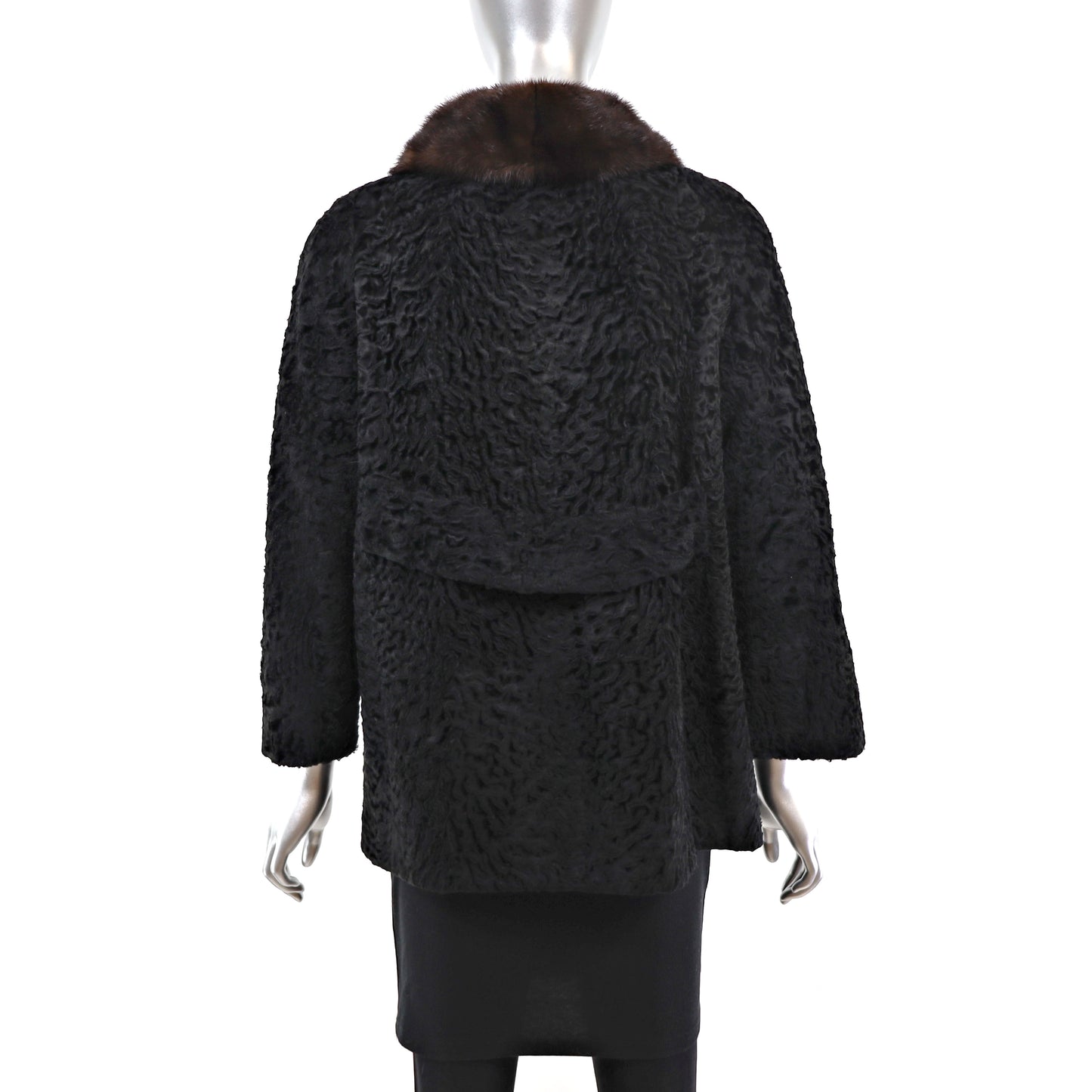 Lamb Jacket with Mink Collar- Size M