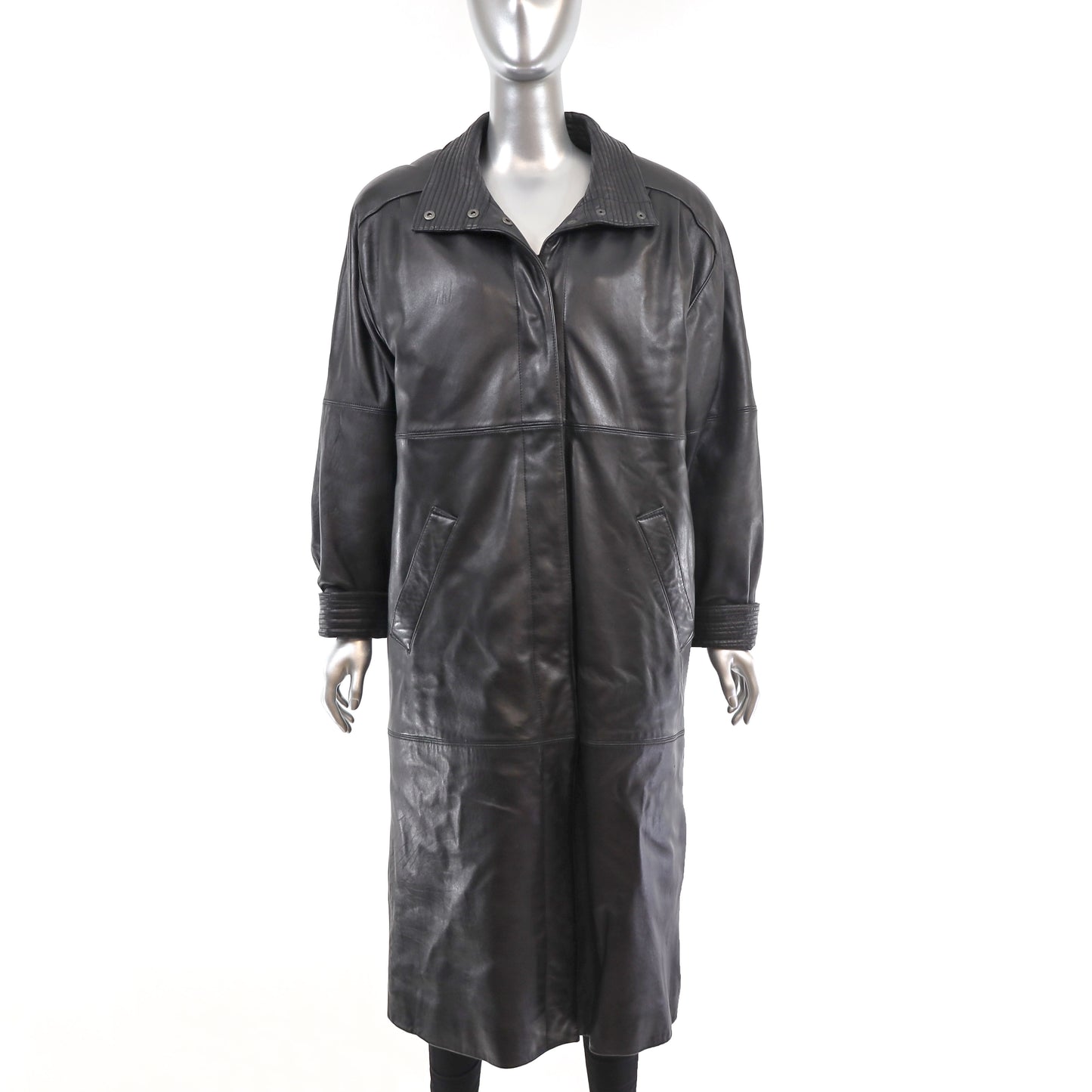 Full Length Leather Coat- Size M