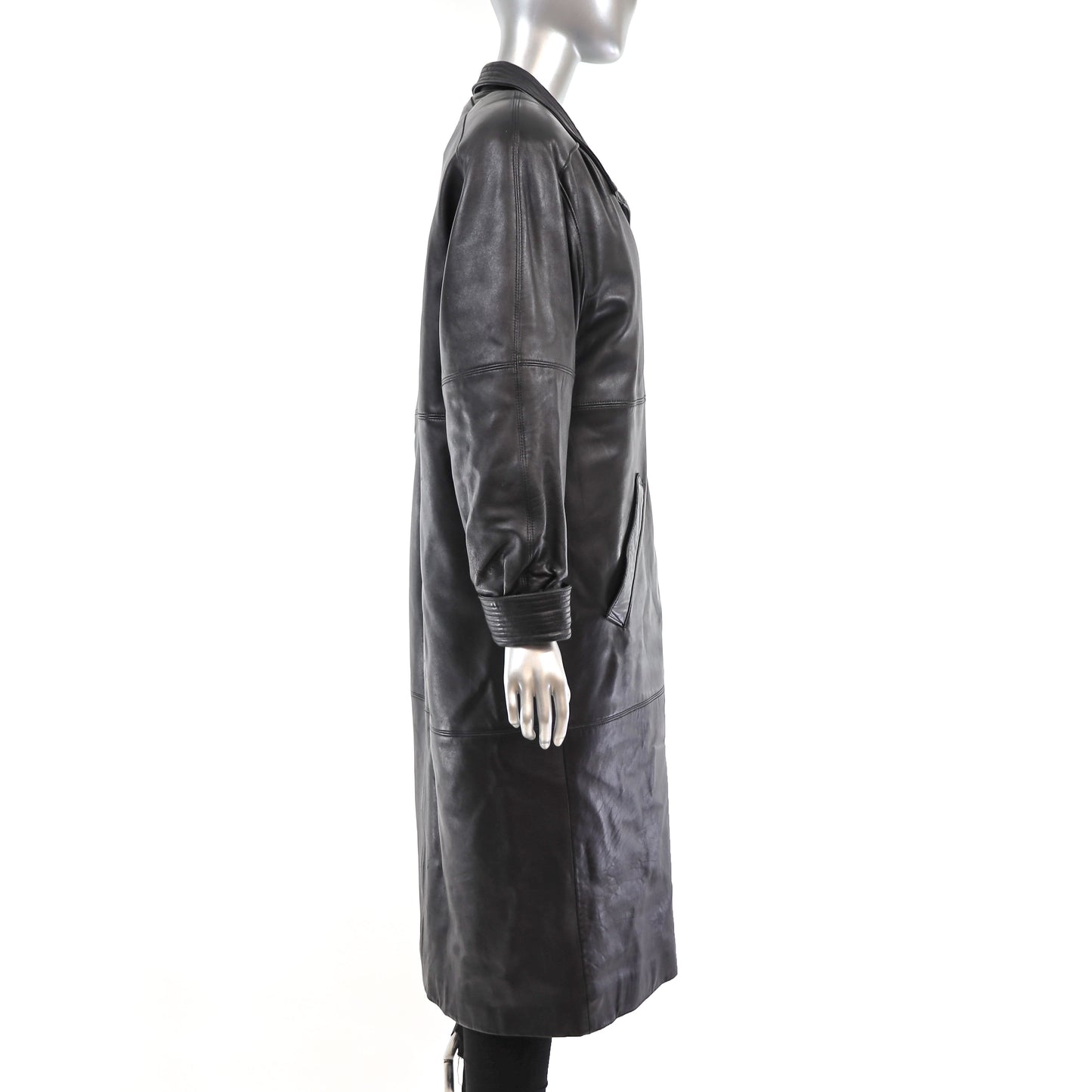 Full Length Leather Coat- Size M