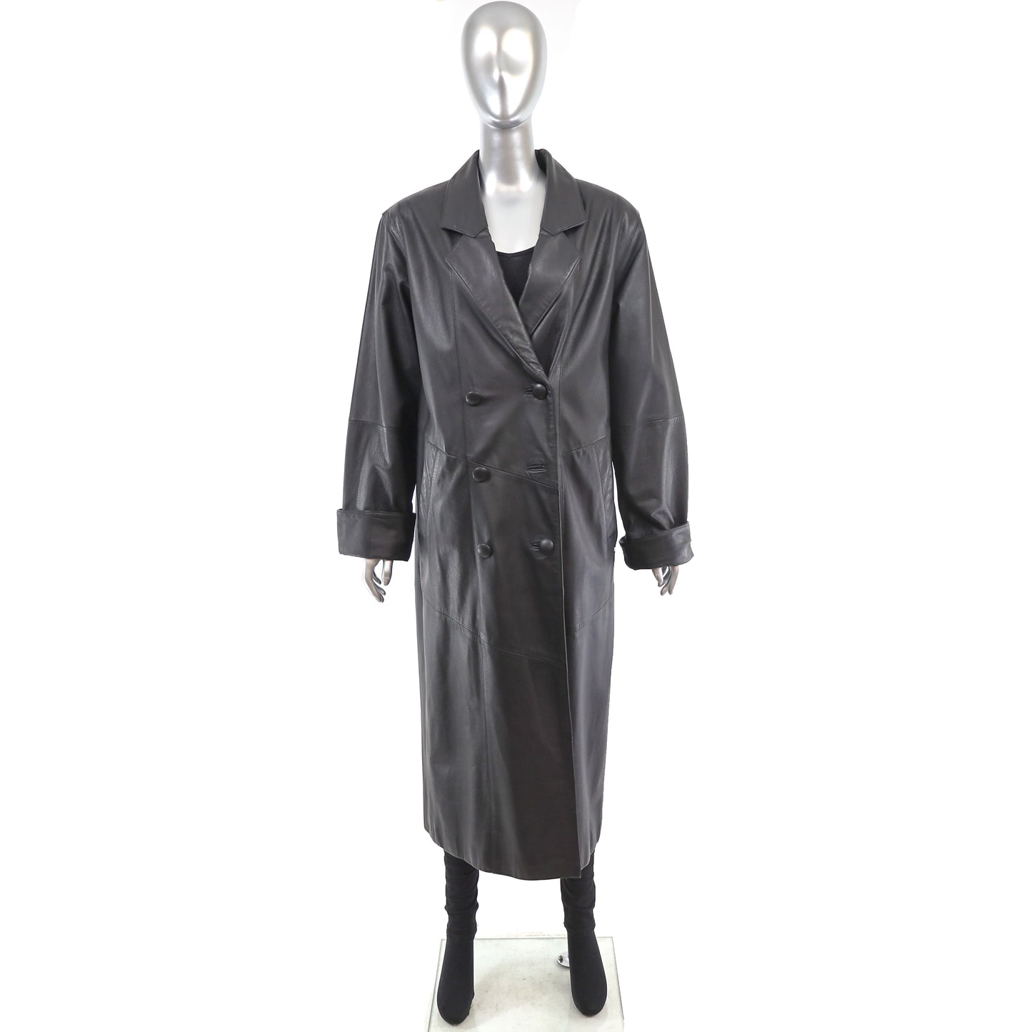 Full Length Leather Coat- Size M