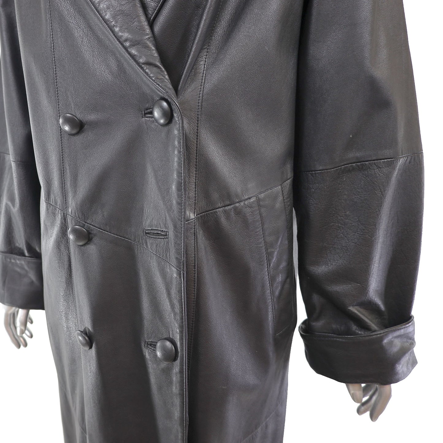 Full Length Leather Coat- Size M