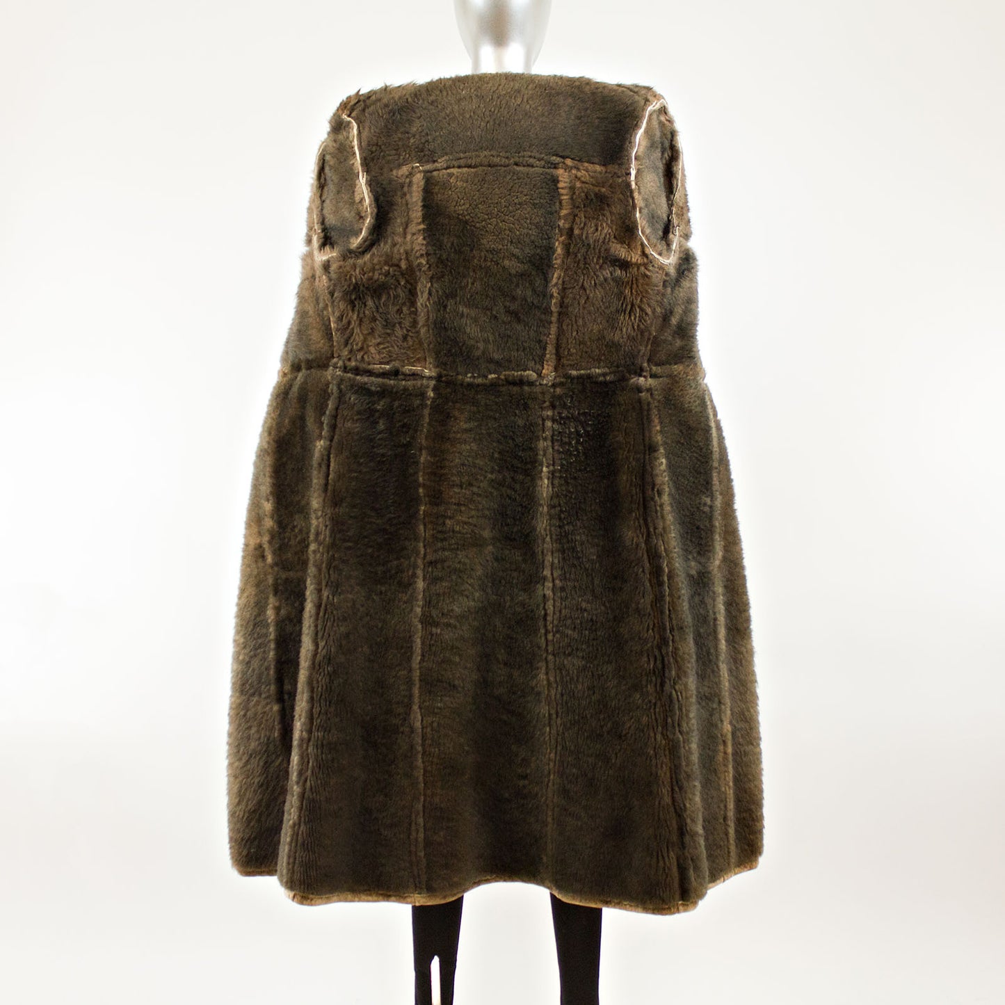 Light Brown Shearling with Hood - Size S