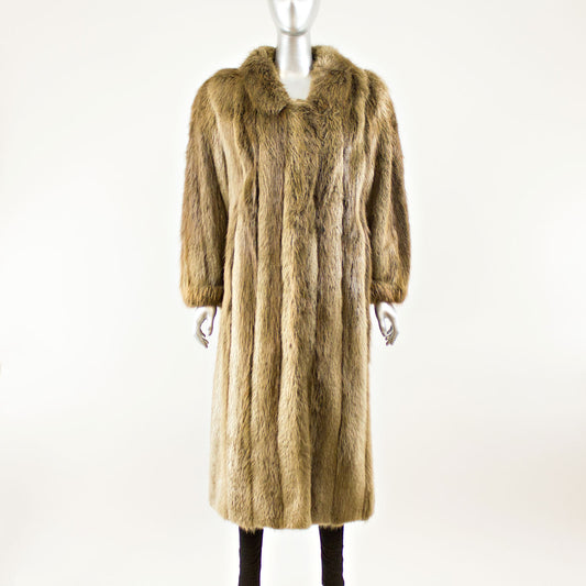 Long Hair Beaver Coat - Size M