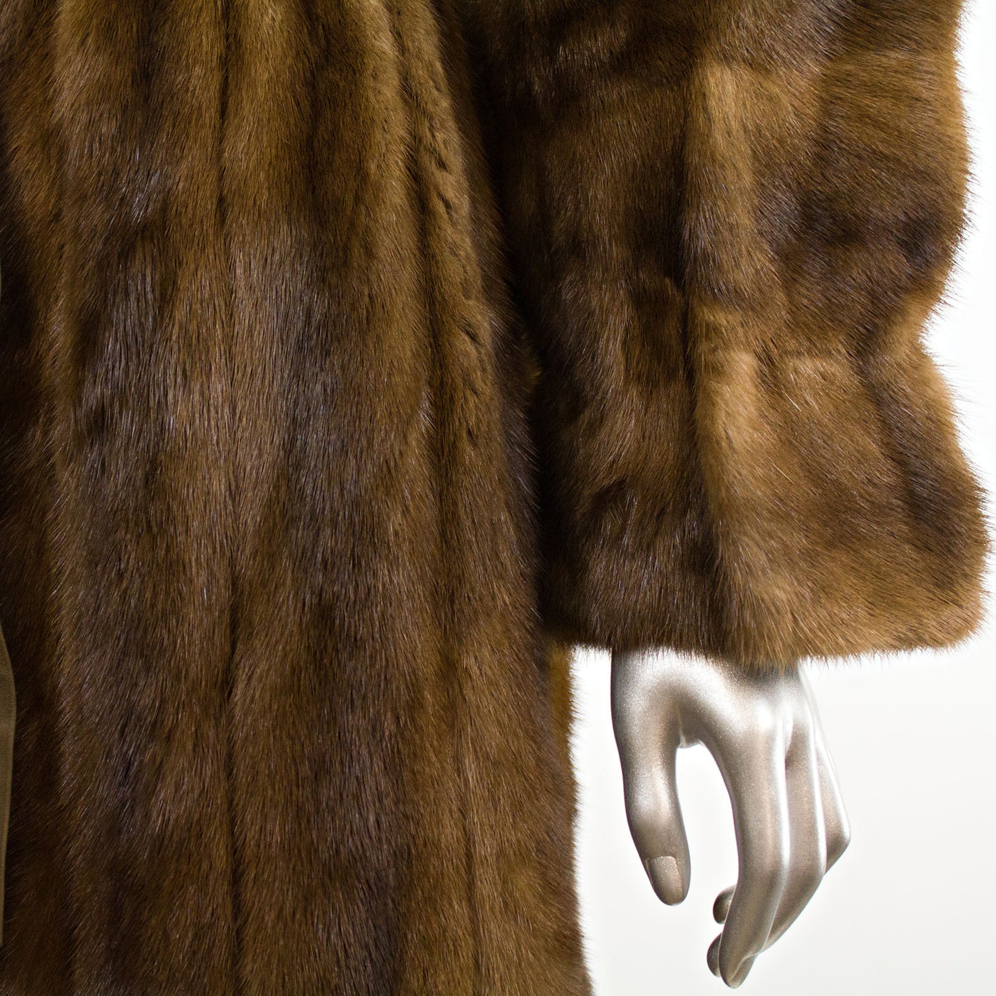 Lunaraine Section Mink Coat with Leather Belt- Size S (Vintage Furs)