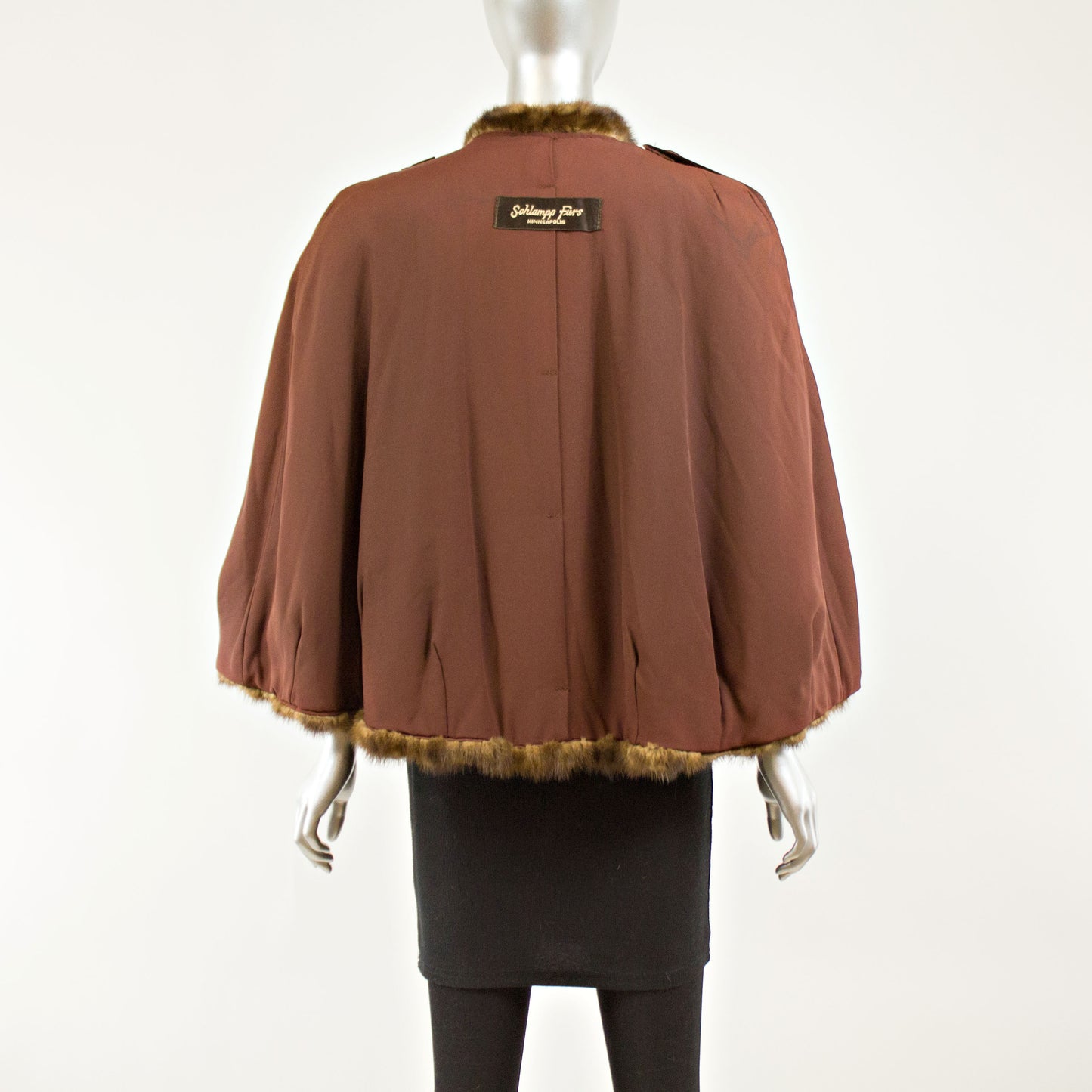 Mahogany Mink Cape- Free Size