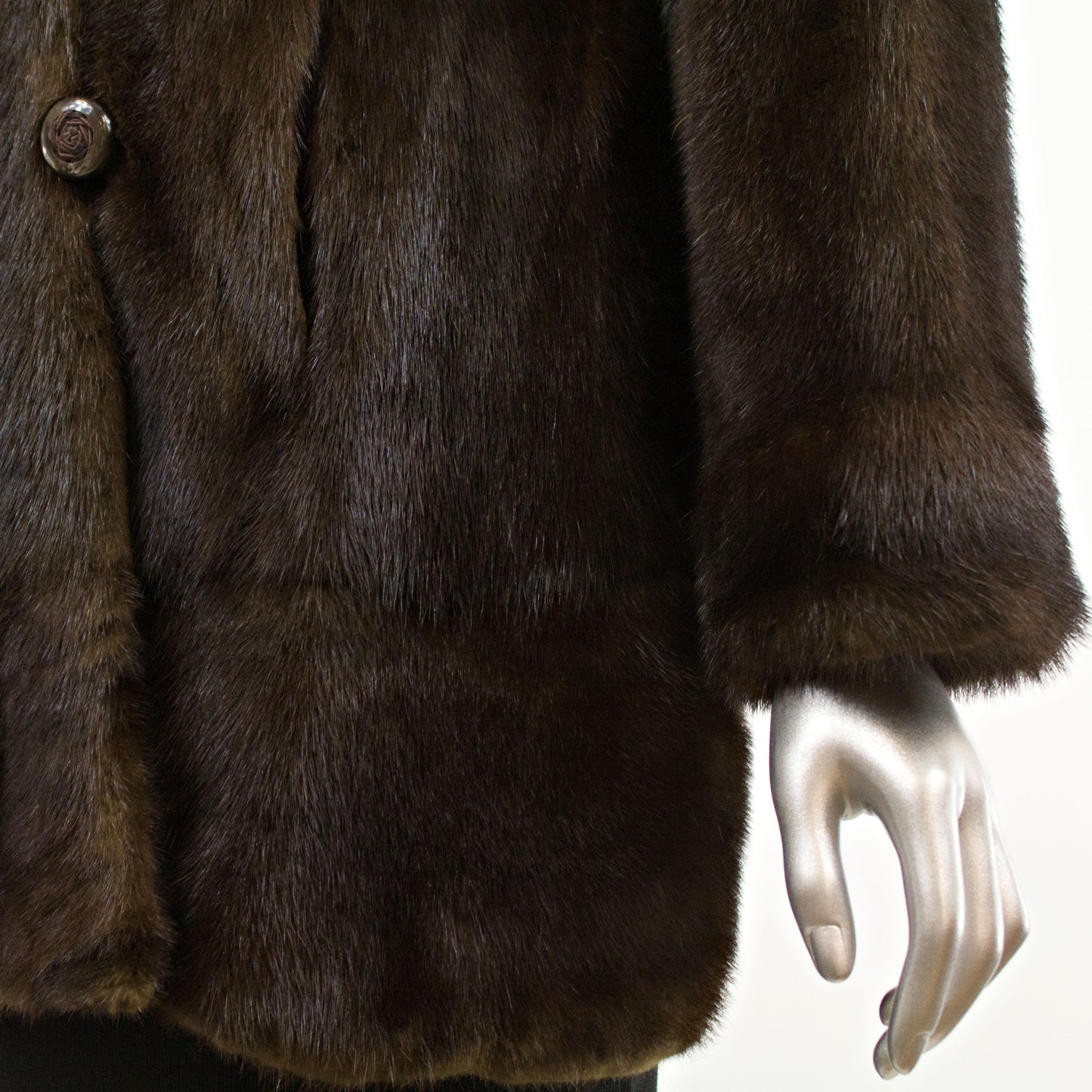 Mahogany Mink Fur Jacket- Size M-L