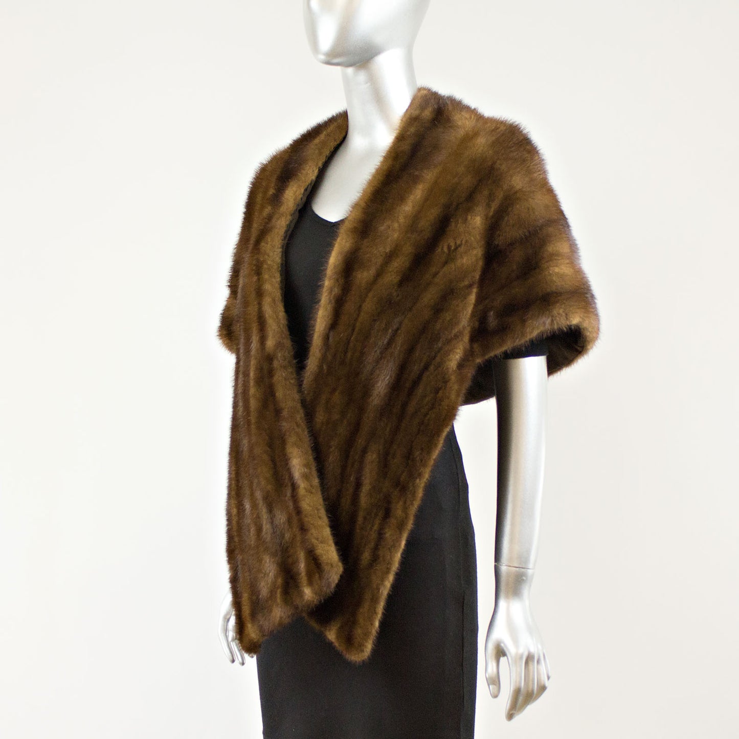 Mahogany Mink Stole - Free Size