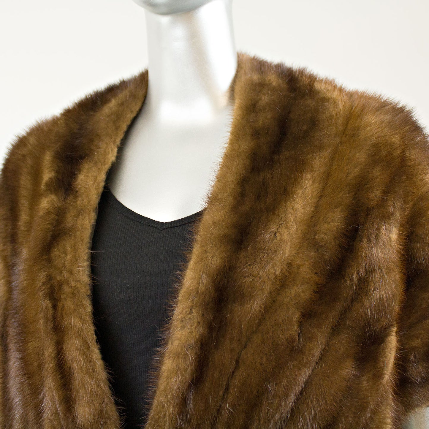 Mahogany Mink Stole - Free Size