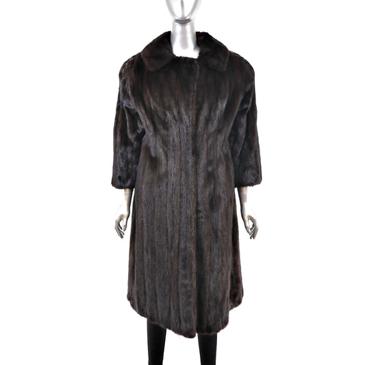 Dark Mahogany Mink Coat- Size M