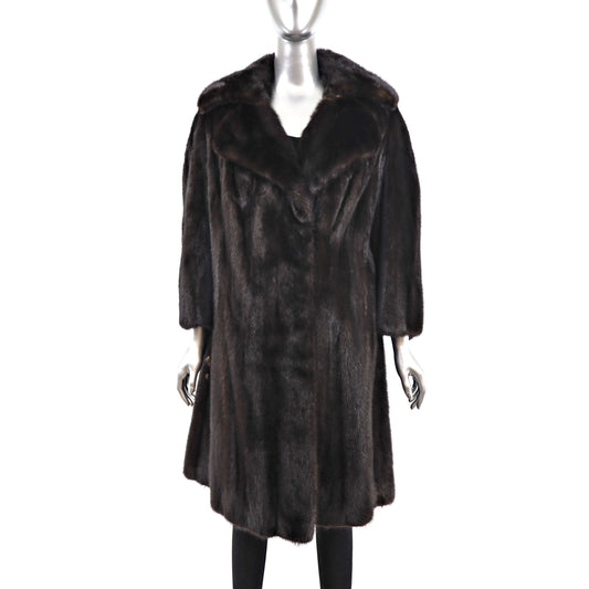 Black Mink Coat- Size M